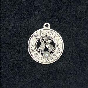 Vintage Sterling Happy Anniversary Charm